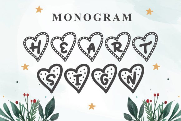 Monogram Heart Sign Font
